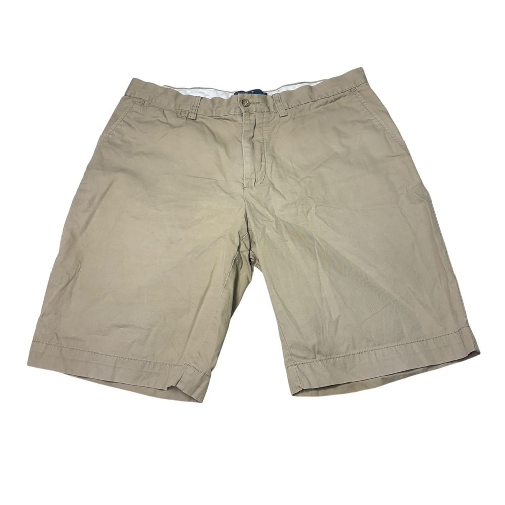 Vintage Polo Ralph Lauren Men Cotton Chino Shorts Khaki 34 Flat Front Casual
